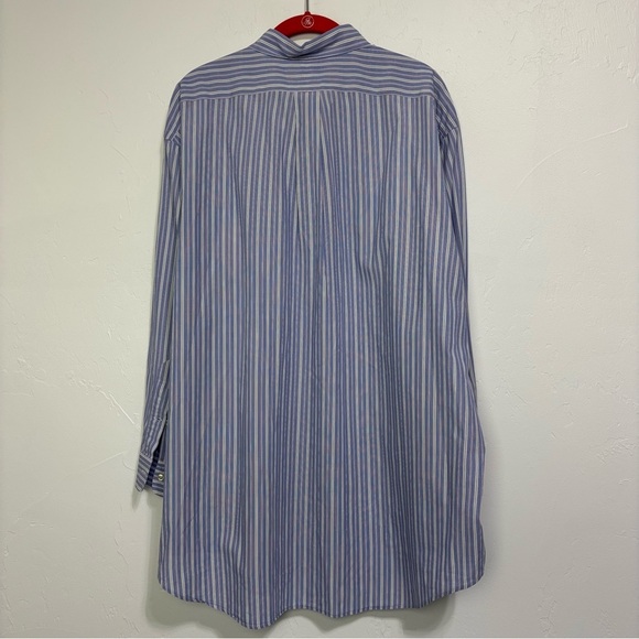 Ralph Lauren Yarmouth 100% Cotton 17 1/2 32/33 Men's Striped Dress Shirt Button - Picture 3 of 6